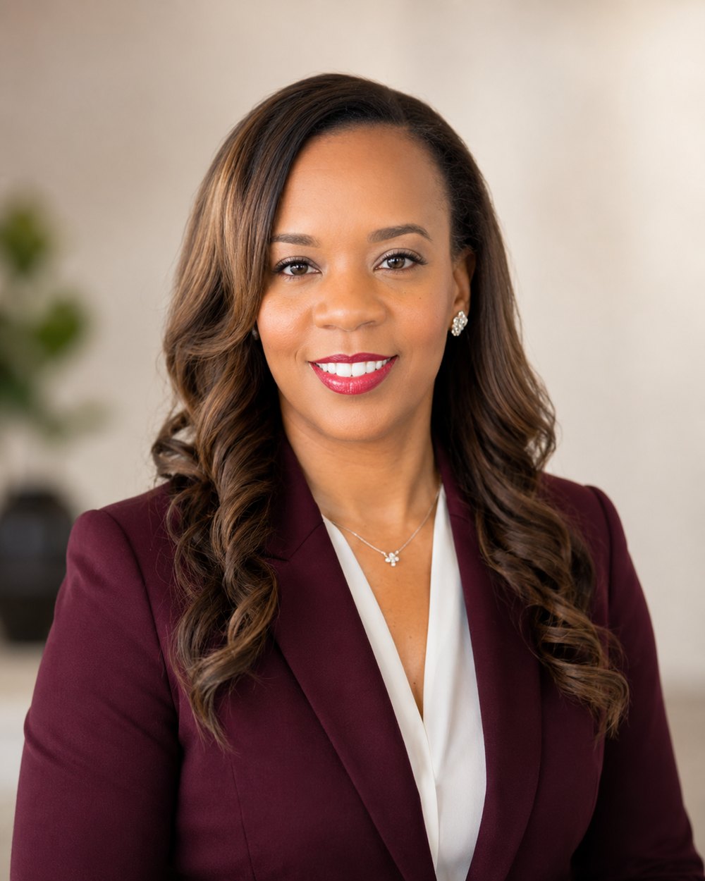 Dr. Cheryl L. Andrews, smiling in a red blazer
